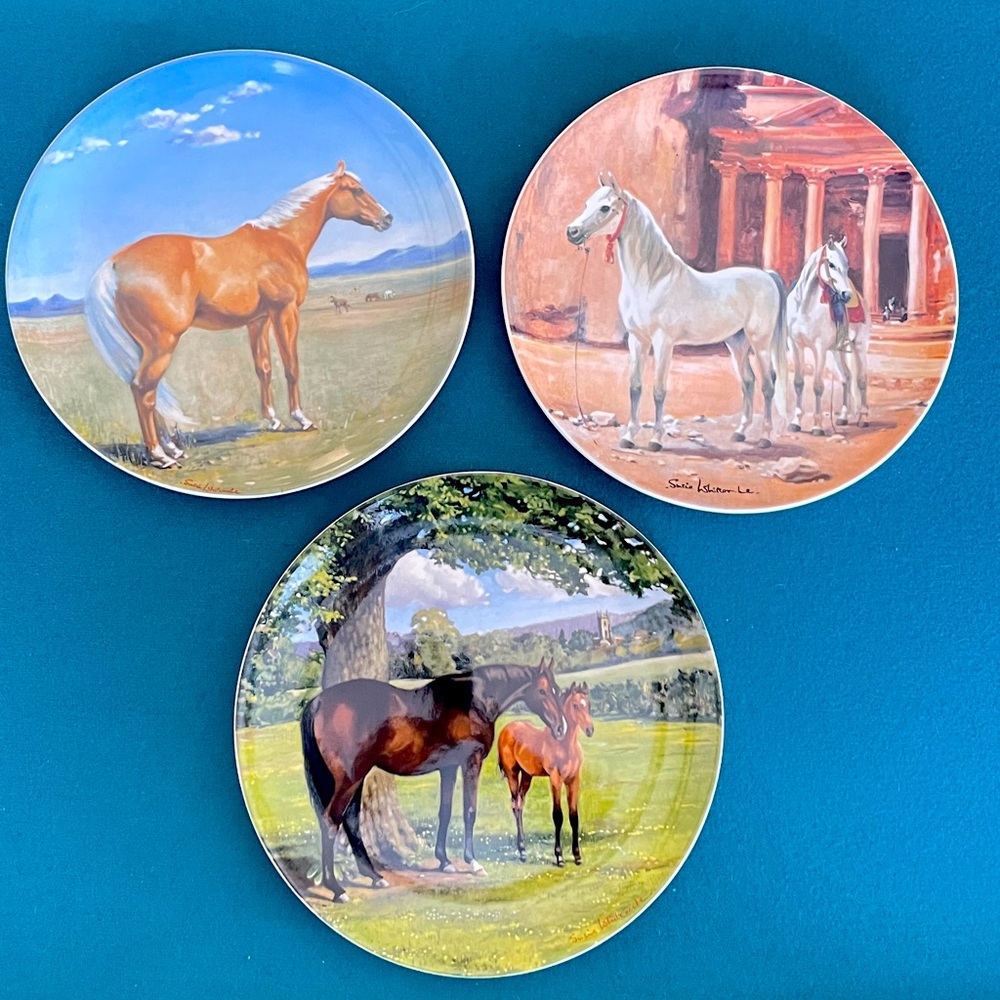 Spode The Noble Horse set of 3 Collector plates Limited Editions EUC
